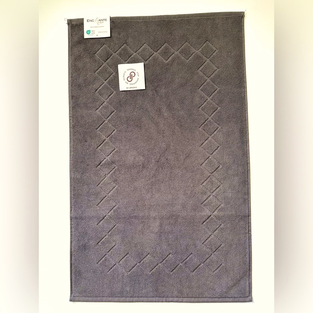 🎁ENCHANTE Home Gracious Bath Mat - Anthracite - 100% Turkish Cotton - 20” x 32”